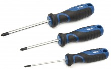 HBM 100-delige soft grip schroevendraaier-, dopsleutel- en bitset met sleuf, hex, Philips, Pozidriv, Torx en binnenvierkant
