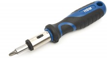 HBM 100-delige soft grip schroevendraaier-, dopsleutel- en bitset met sleuf, hex, Philips, Pozidriv, Torx en binnenvierkant