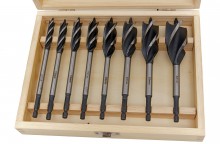 HBM 8-delige professionele houtborenset grote maten met HEX aansluiting voor hout