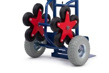 HBM trapsteekwagen staal 150 kg 12 wielen PU 25 cm 118 cm
