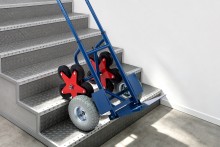 HBM trapsteekwagen staal 150 kg 12 wielen PU 25 cm 118 cm
