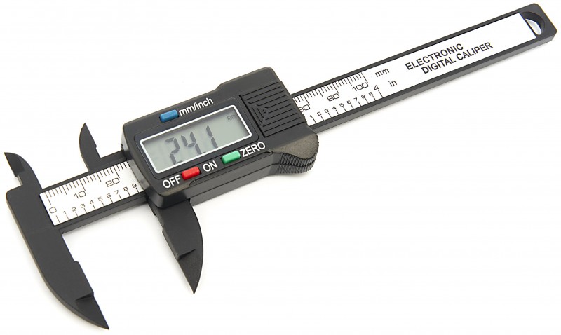 HBM digitale zakschuifmaat 100 mm, 0,1 mm nauwkeurig, inch/mm, 177 mm, 1,5V batterij