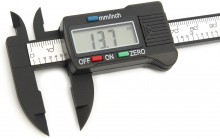 HBM digitale zakschuifmaat 100 mm, 0,1 mm nauwkeurig, inch/mm, 177 mm, 1,5V batterij
