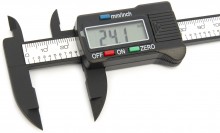HBM digitale zakschuifmaat 100 mm, 0,1 mm nauwkeurig, inch/mm, 177 mm, 1,5V batterij