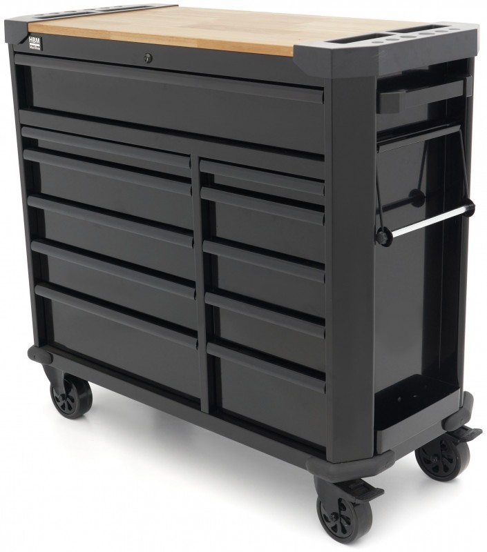 HBM gereedschapswagen 11 laden 109 cm zwart met slot, werkblad, 4 wielen, 400 kg
HBM gereedschapswagen 11 laden 109 cm zwart met slot, werkblad, 4 wielen, 400 kg