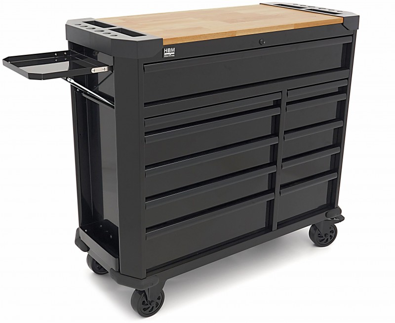 HBM gereedschapswagen 11 laden 109 cm zwart met slot, werkblad, 4 wielen, 400 kg
HBM gereedschapswagen 11 laden 109 cm zwart met slot, werkblad, 4 wielen, 400 kg