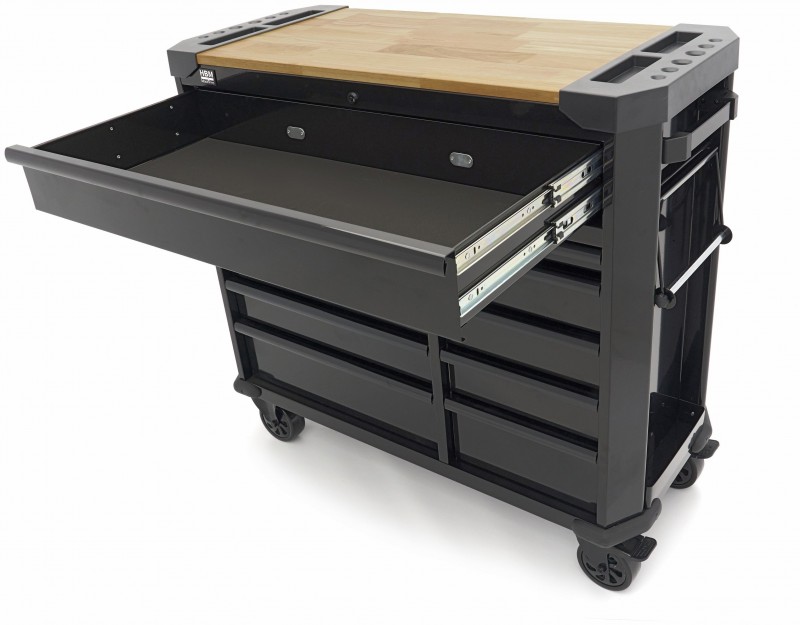 HBM gereedschapswagen 11 laden 109 cm zwart met slot, werkblad, 4 wielen, 400 kg
HBM gereedschapswagen 11 laden 109 cm zwart met slot, werkblad, 4 wielen, 400 kg