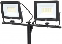 HBM dubbele LED bouwlamp met statief 50W 4700 lm 5000K IP65 aluminium zwart
