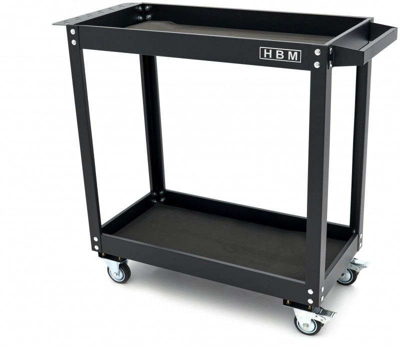 HBM verrijdbare gereedschapswagen 2-laags zwart, 4 wielen, 83,5 x 34,5 x 77,5 cm HBM verrijdbare gereedschapswagen 2-laags zwart, 4 wielen, 83,5 x 34,5 x 77,5 cm
