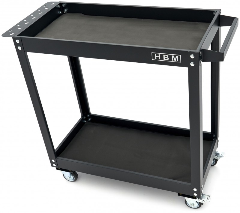 HBM verrijdbare gereedschapswagen 2-laags zwart, 4 wielen, 83,5 x 34,5 x 77,5 cm HBM verrijdbare gereedschapswagen 2-laags zwart, 4 wielen, 83,5 x 34,5 x 77,5 cm