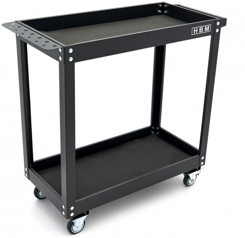 HBM verrijdbare gereedschapswagen 2-laags zwart, 4 wielen, 83,5 x 34,5 x 77,5 cm HBM verrijdbare gereedschapswagen 2-laags zwart, 4 wielen, 83,5 x 34,5 x 77,5 cm