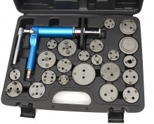 HBM pneumatische remzuiger terugstelset 23-delig met opbergkoffer, staal, zwart