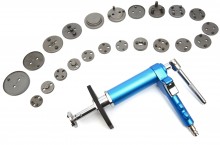 HBM pneumatische remzuiger terugstelset 23-delig met opbergkoffer, staal, zwart