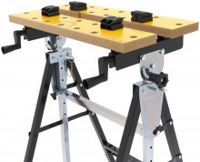 HBM draagbare werkbank inklapbaar, in hoogte verstelbaar en kantelbaar werkblad, hout, 150 kg, 60,5 x 64 x 85,5 cm