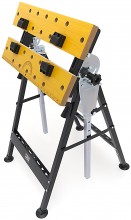 HBM draagbare werkbank inklapbaar, in hoogte verstelbaar en kantelbaar werkblad, hout, 150 kg, 60,5 x 64 x 85,5 cm