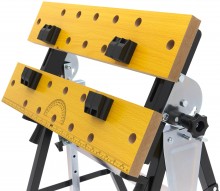 HBM draagbare werkbank inklapbaar, in hoogte verstelbaar en kantelbaar werkblad, hout, 150 kg, 60,5 x 64 x 85,5 cm