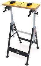 HBM draagbare werkbank inklapbaar, in hoogte verstelbaar en kantelbaar werkblad, hout, 150 kg, 60,5 x 64 x 85,5 cm
