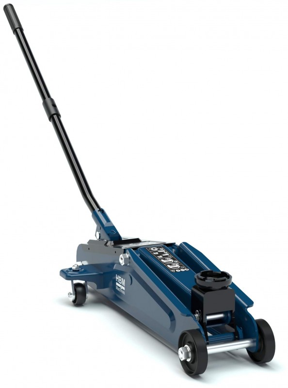 HBM verrijdbare garagekrik 2,5 ton staal blauw 53,1 x 22,5 x 38 cm