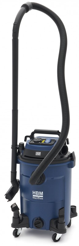 HBM bouwstofzuiger nat/droog PP 1200W 25L 16 kPa stopcontact op machine 32 mm
