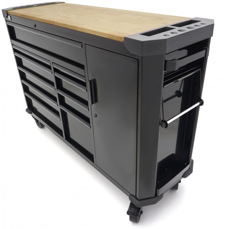 HBM gereedschapswagen 10 laden 147 cm zwart met werkblad, slot, deur, 4 wielen, 450 kg
HBM gereedschapswagen 10 laden 147 cm zwart met werkblad, slot, deur, 4 wielen, 450 kg