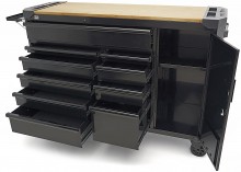 HBM gereedschapswagen 10 laden 147 cm zwart met werkblad, slot, deur, 4 wielen, 450 kg
HBM gereedschapswagen 10 laden 147 cm zwart met werkblad, slot, deur, 4 wielen, 450 kg