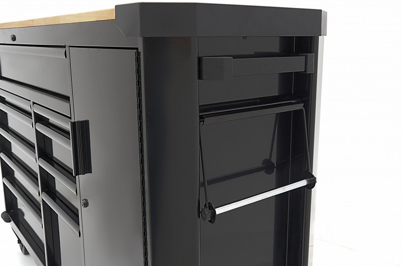 HBM gereedschapswagen 10 laden 147 cm zwart met werkblad, slot, deur, 4 wielen, 450 kg
HBM gereedschapswagen 10 laden 147 cm zwart met werkblad, slot, deur, 4 wielen, 450 kg