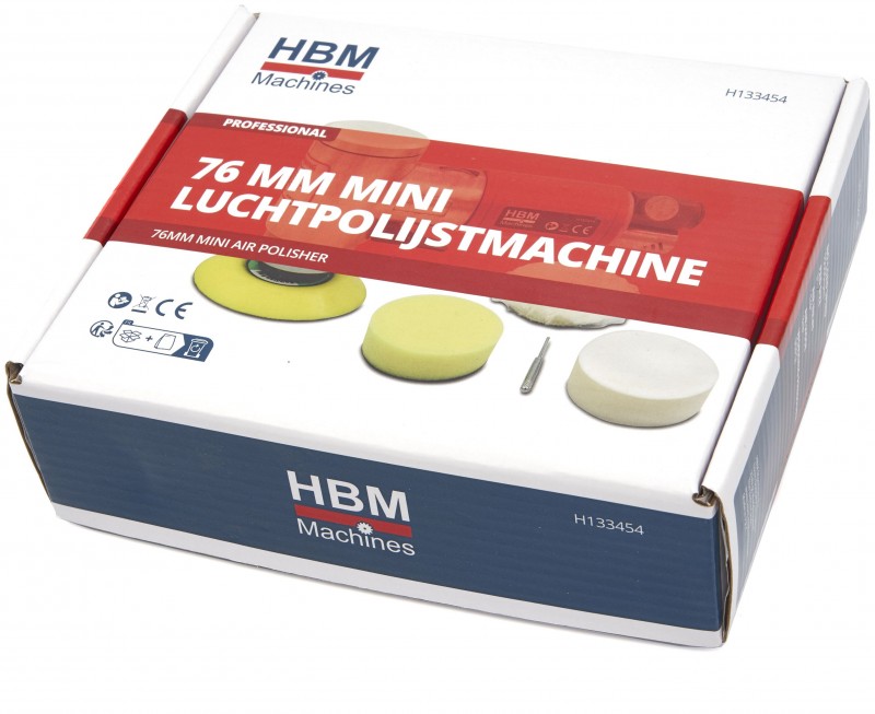 HBM 70 mm mini luchtpolijstmachine van aluminium voor metaal, 0,78 kg, 21 x 10 cm
