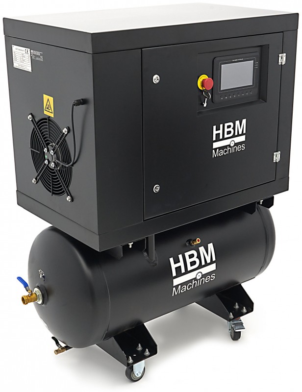 HBM Schroefcompressor 5 pk met 160 liter luchttank