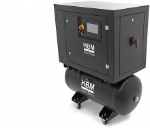 HBM Schroefcompressor 5 pk met 160 liter luchttank