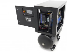 HBM Schroefcompressor 5 pk met 160 liter luchttank