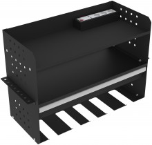 HBM elektrisch gereedschap organizer met lade - staal, zwart, 453 x 610 x 280 mm