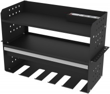 HBM elektrisch gereedschap organizer met lade - staal, zwart, 453 x 610 x 280 mm