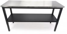 HBM RVS werkbank 182 cm, 1000 kg draagvermogen, 61 cm breed, 91,1 cm hoog, zwart, niet verrijdbaar
