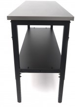 HBM RVS werkbank 182 cm, 1000 kg draagvermogen, 61 cm breed, 91,1 cm hoog, zwart, niet verrijdbaar