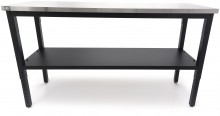 HBM RVS werkbank 182 cm, 1000 kg draagvermogen, 61 cm breed, 91,1 cm hoog, zwart, niet verrijdbaar