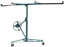 HBM gipsplatenlift inklapbaar - 68 kg, 3,5 m hoogte, 3 wielen, 125 mm pvc wielen, rood