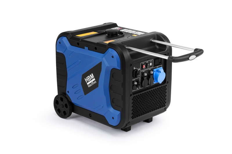 HBM inverter generator 327 cc benzinmotor 230V 6500W elektrisk start, kørtbar, 3 stikkontakter, USB-A/USB-C HBM inverter generator 327 cc benzinmotor 230V 6500W elektrisk start, kørtbar, 3 stikkontakter, USB-A/USB-C