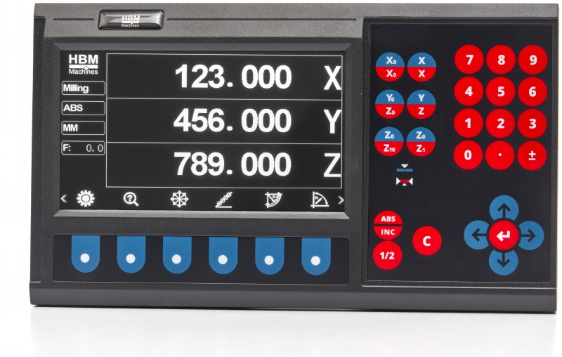HBM LCD DRO 3-assig voor frezen, meetnauwkeurigheid 0,01 mm