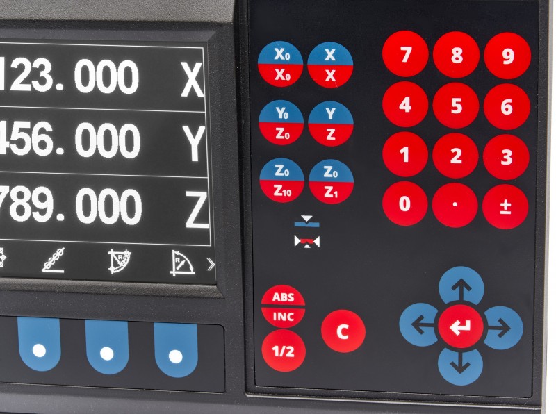 HBM LCD DRO 3-assig voor frezen, meetnauwkeurigheid 0,01 mm