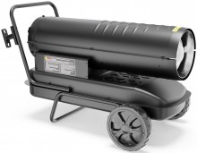 HBM mobil rund dieselvarmer 30.000 W, termostat, 38 l tank, 750 m³/h, sort.