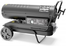 HBM mobil rund dieselvarmer 30.000 W, termostat, 38 l tank, 750 m³/h, sort.