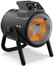 HBM elektrisk heater 2500-5000 Watt 400 Volt 5 kW med termostat, 3 trin, 320 m³/h.