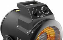 HBM elektrisk heater 2500-5000 Watt 400 Volt 5 kW med termostat, 3 trin, 320 m³/h.