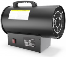 HBM gasvarmer 15000 W, 300 m³/h, 2 trin, stålplade, grå.