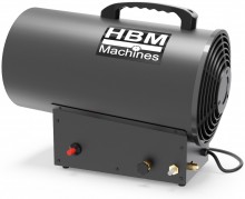 HBM gasvarmer 15000 W, 300 m³/h, 2 trin, stålplade, grå.