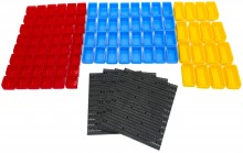 HBM gereedschapswand met 96 opbergbakken, 100-delig, 3 maten, achterwand 15 mm, max. belasting 135 kg