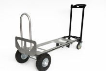 HBM opvouwbare aluminium steekwagen 3-in-1 transportwagen en dolly, inklapbaar, 4 wielen, 350 kg
