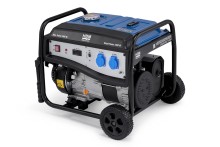 HBM aggregaat 223 cc benzinegenerator 230V 3,8 kW, 4-takt OHV, trekstart, 2 stopcontacten, verrijdbaar
