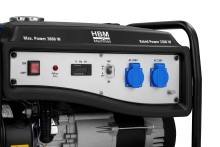 HBM aggregaat 223 cc benzinegenerator 230V 3,8 kW, 4-takt OHV, trekstart, 2 stopcontacten, verrijdbaar
