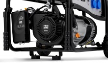HBM aggregaat 223 cc benzinegenerator 230V 3,8 kW, 4-takt OHV, trekstart, 2 stopcontacten, verrijdbaar

